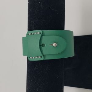 Plunder Teal Faux Leather Cuff